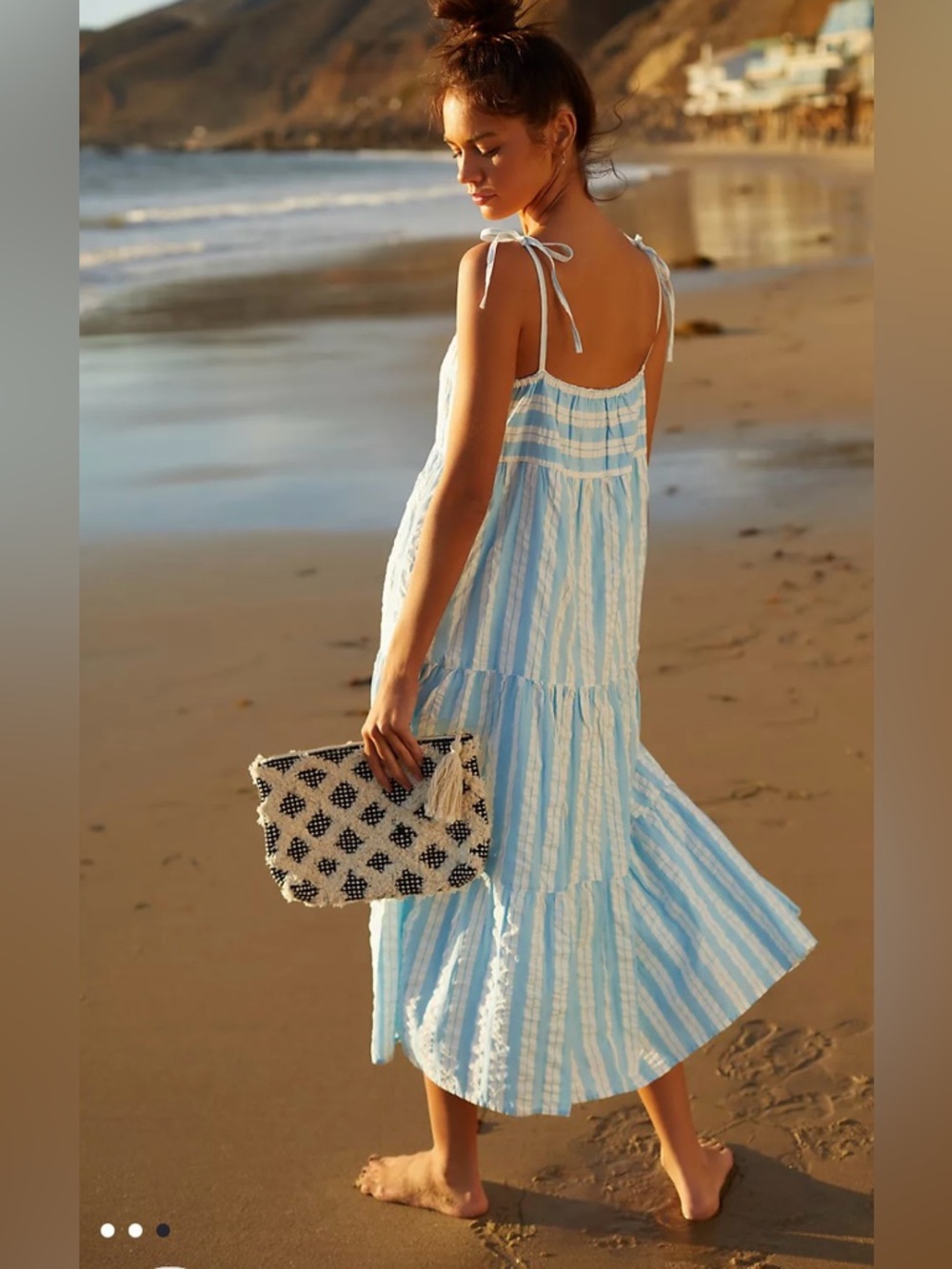 Seafolly Cabana shoulder tie Midi Dress